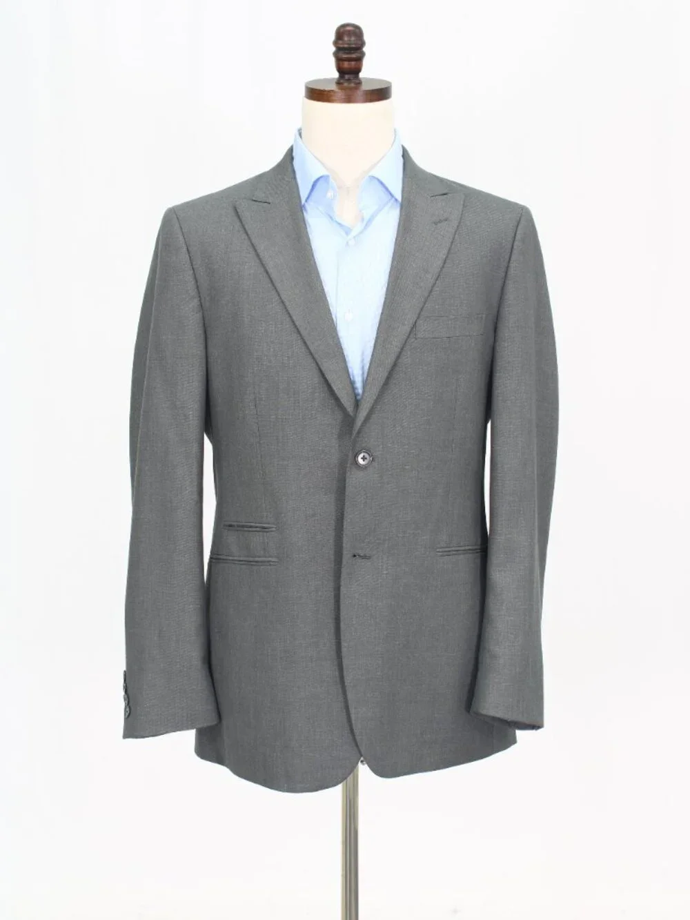 J. Ferrar 40L 33x34 Gray Full Suit 2-Button Solid R944